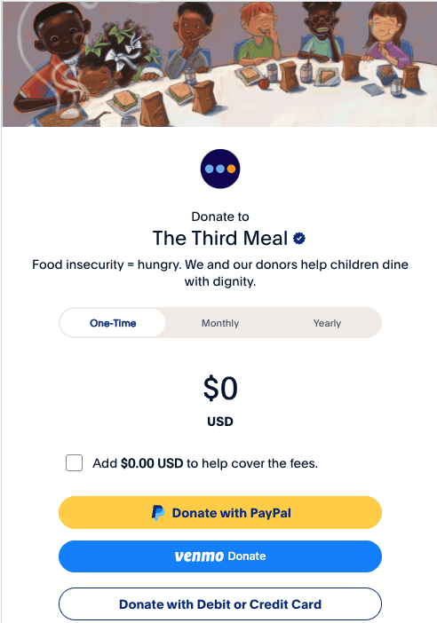 The Third Meal – Now With Venmo & PayPal Options!